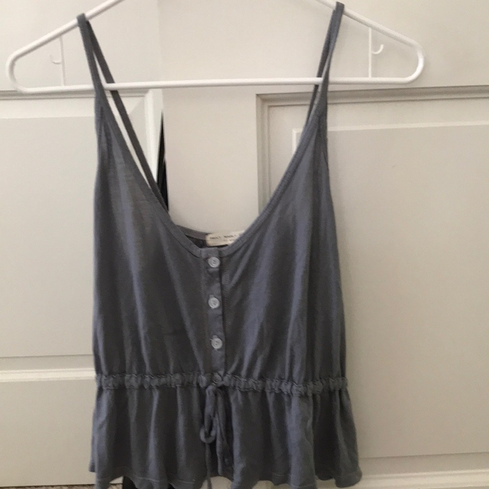 Gray Crop Tank Top